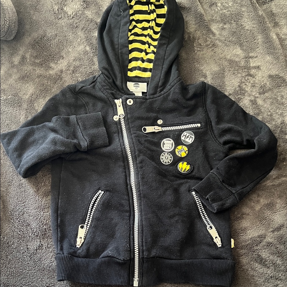 Harajuku Lovers Black Hoodie with Yellow Accents